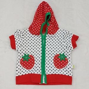 𝅺Duck Duck Goose Infant Girls Strawberry Zip Up Hoodie Size 0-3 Months